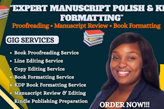 edit, proofread and format your book for kdp and manuscript editing