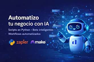 automatizo tu negocio con ia python, bots, zapier, make