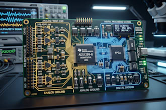 design eeg, ads1299 biomedical pcb and mixed signal embedded hardware system