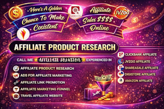 research profitable affiliate product niches clickbank jvzoo product uploading