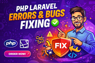 fix PHP and laravel bugs, errors, issues in 24hrs