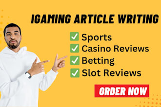 write SEO optimized igaming content and blog posts