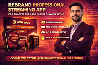 rebrand professional streaming app smarter pro ibo player cpanel with full setup