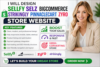 setup sellfy selz bigcommerce strikingly pinnaclecart  zyro website store design