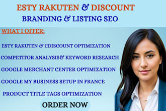 etsy rakuten cdiscount branding listing seo google merchant center  gmb france