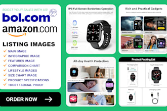 design a trending amazon listing product infographic and bol infographics