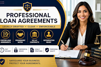 prepare and notarize loan agreements as US llc lawyer