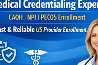 do medical credentialing, caqh, npi and provider enrollment for US doctor