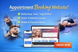 create barbershop salon yoga service booking website with appointment system