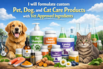 formulate custom pet, dog and cat care products with vet approved ingredients