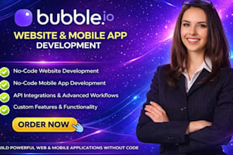 develop bubble io no code web app website bubble io app, bubble saas developer