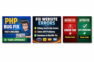fix PHP bugs, debug errors, and resolve website issues quickly