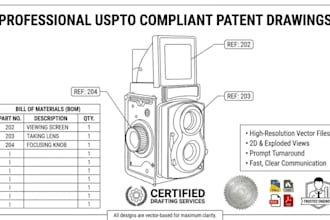 do a quality patent drawings or technical utility drawing for filing under uspto