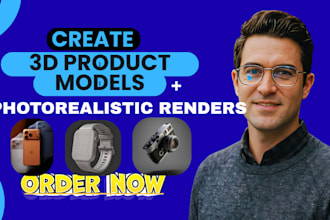create 3d printing ready models, 3d rendering and product design