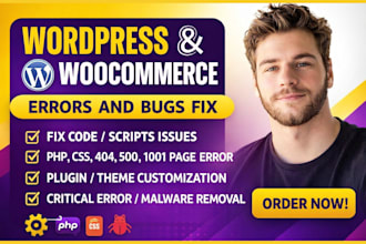fix wordpress bugs, critical error, malware removal, speed optimization
