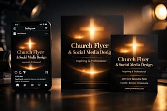 design modern church flyer and social media posts