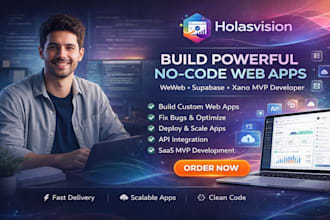 build custom web apps in weweb with supabase or xano no code mvp developer