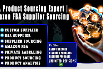 do product sourcing, supplier sourcing and product research for amazon fba