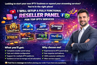 setup reseller panel ,liion ott,dream 4k ,strong 8k ,trex,mega ott,tivione