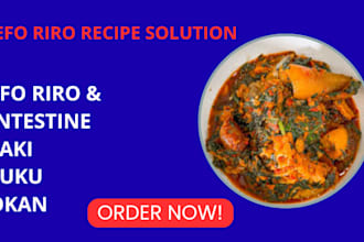 do efo riro for you with goat meat intestine, saki