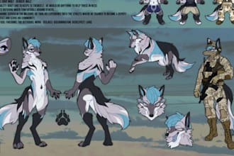 draw you a cute kemono furry reference sheet nsfw