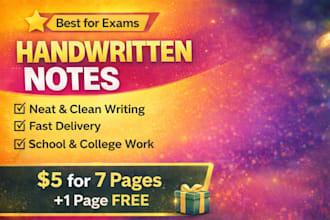 create attractive handwritten notes for fast exam revision with fast delivery