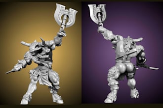 sculpt 3d character miniature tabletop stl anime figure collectible 3d printing
