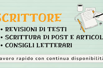 scrittore, revisioni, consulente letterario