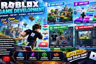 create realistic roblox map builder, obby map, roblox model,roblox game develop