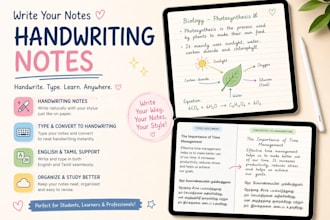 write neat and aesthetic handwritten notes in english