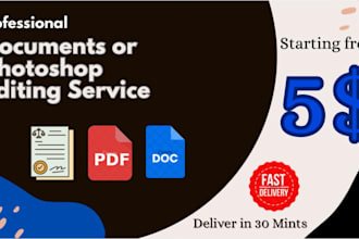 do photoshop and documents edit, rearange service