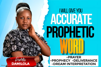 give you prophetic word and be your prayer partner