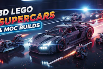 do custom 3d lego technic car, lego moc with xml part list and pdf instruction
