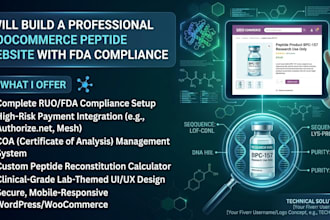 build a professional woocommerce peptide website with fda compliance