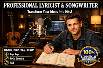 write professional song lyrics and catchy songwriting
