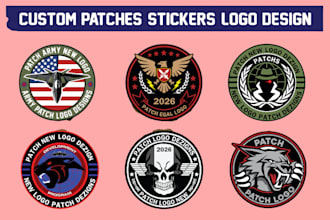 design military badge, patch, round sticker label logo