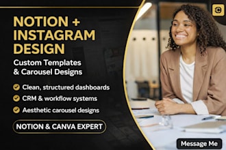 design aesthetic notion instagram carousel canva custom template expert notion