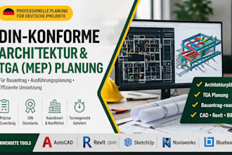 create din compliant architectural and tga mep drawings for german bauantrag