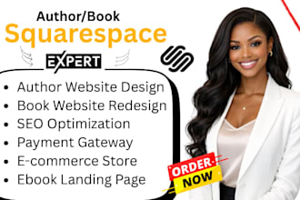 design author website book landing page ebook website square online store