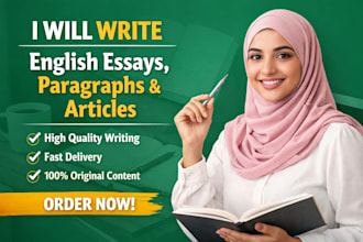 write english essays, paragraphs and articles for you