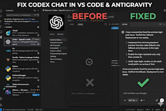 fix codex chat not appearing in antigravity and vs code extension issues