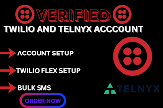 setup verified twilio and telnyx account for sip trunk and bulk sms