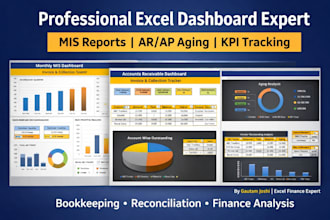 create excel dashboards, mis reports, ar and ap trackers