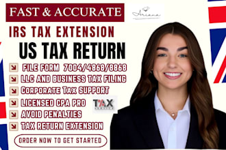 efile irs tax extension form 7004 4868 2350 for llc and us business fast
