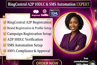do ringcentral tcr approval and gohighlevel a2p 10dlc registration