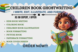 write children storybook, book editing, format children book illustration