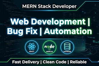 build mern stack web app, fix bugs and do backend development