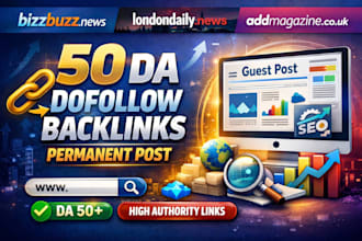 provide 50 da dofollow backlinks from high authority news