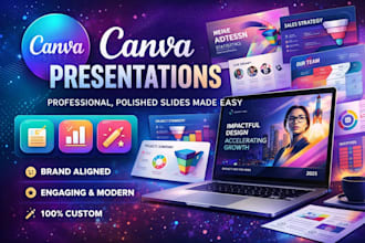 design custom canva presentation template for webinar, courses and conferences