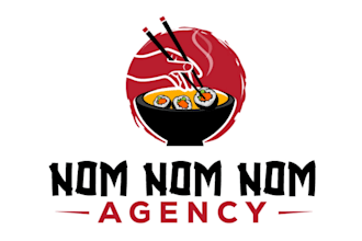 design modern creative seafood or japanese restaurant logo